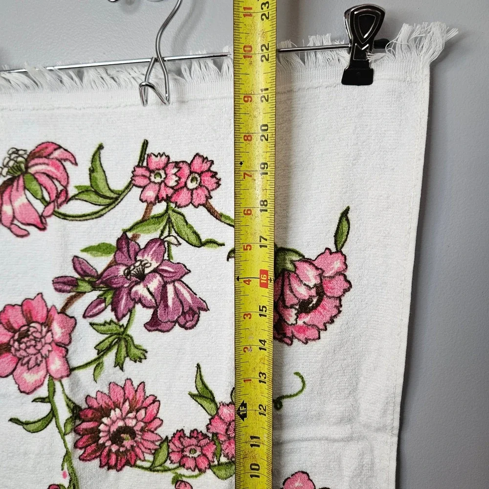 Vtg Cannon JCPenney Floral Bath, Hand Towel Washcloth Set White Pink Purple